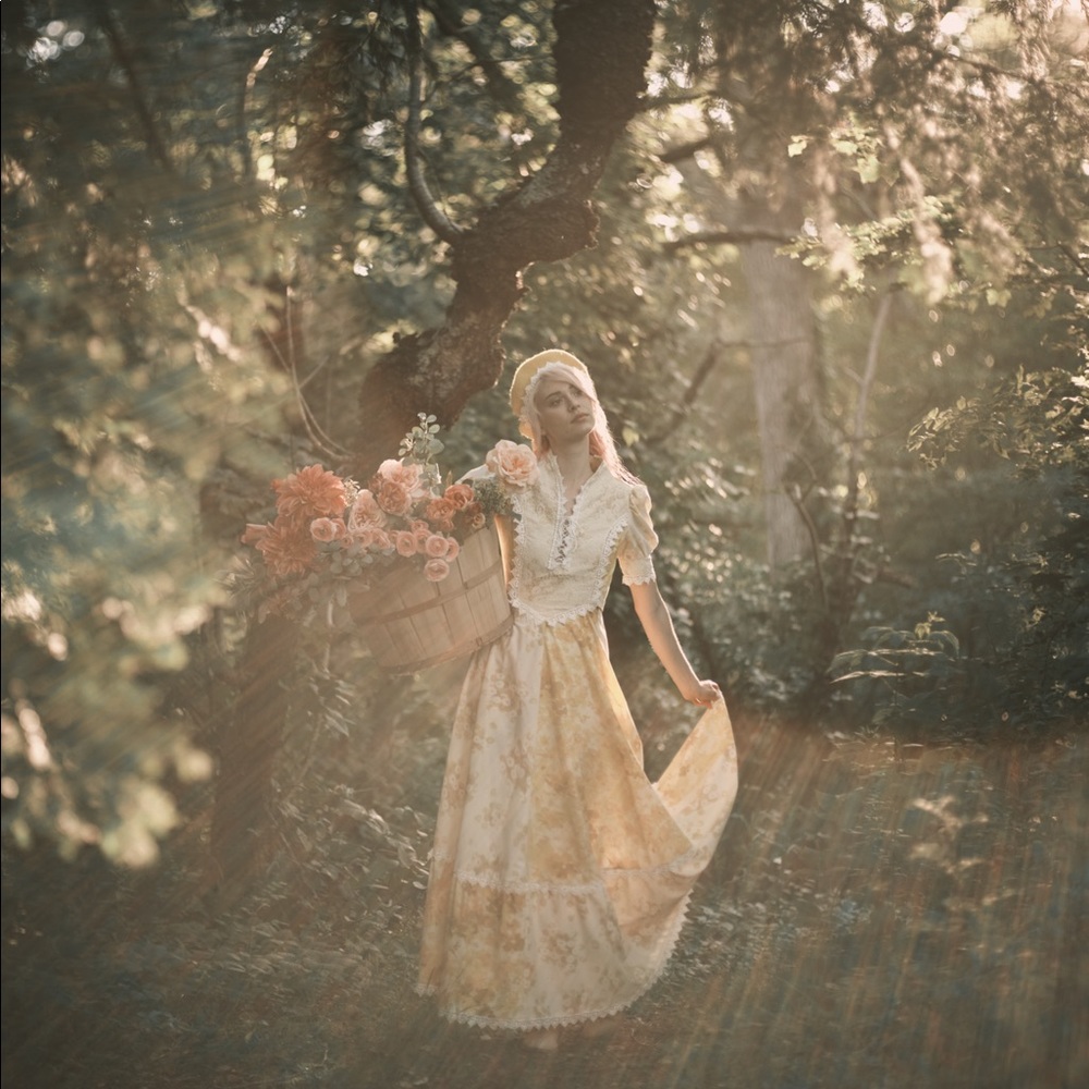 Vintage Yellow Cottagecore dress